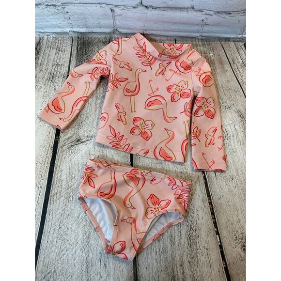 CARTER’S Girl’s 2-Piece Rashguard Swim Top & Bottoms / Size: 9 Months - Picture 1 of 6